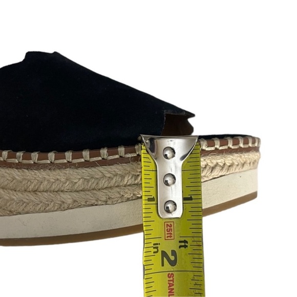 Crown Vintage bohemian black suede wedge platform espadrille chic sandal 8 1/2 - Picture 9 of 15